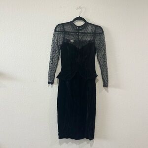 Gunne Sax by Jessica McClintock - vintage velvet dress - size 7